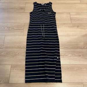 Barbour Women’s Overland Slit Striped Midi Dress Cotton Blend Size 4 US